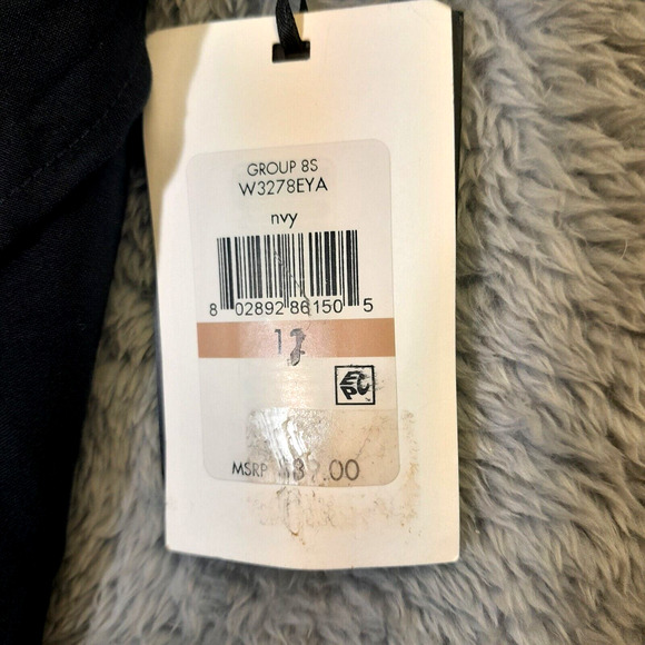 DKNY Womens Ponte Knit Mini Skirt Pencil Navy Blue Faux Wrap Stretch SZ 12 1524 - Picture 6 of 14